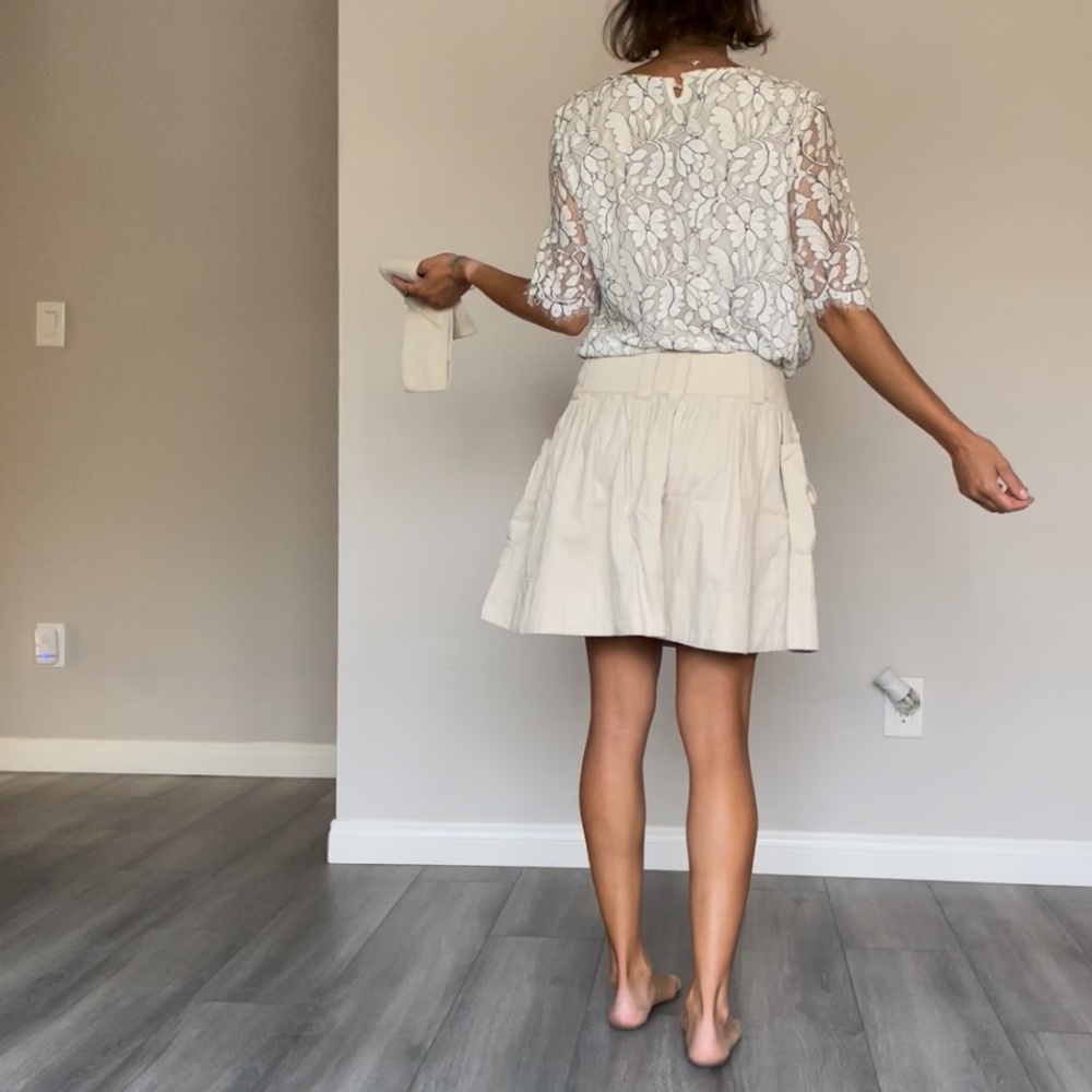 Skirt Cotton Casual Creme MANGO